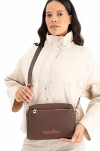  Benetton  Kahve-Camel Kadın Çapraz Askılı Çanta BNT1651