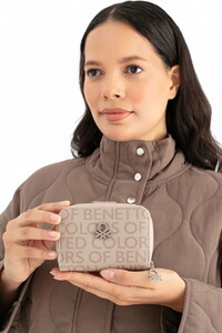 Benetton Monogram Taş-Kahve Kadın Portföy & Clutch Çanta BNT1659