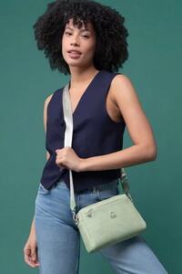  Benetton Monogram Yeşil Kadın Çapraz Askılı Çanta BNT1288