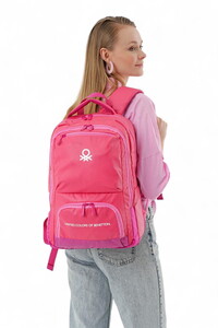  Benetton  Pembe Unisex Okul Sırt Çantası 20879