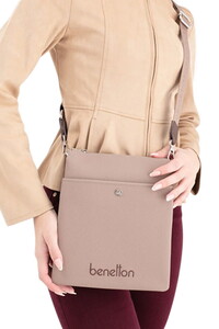  Benetton Print Vizon-Kahve Kadın Çapraz Askılı Çanta BNT1672