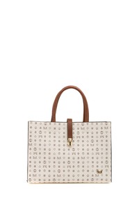 Bilik Deri Monogram Bej/Taba Kadın Omuz Çantası SYM 517-MN