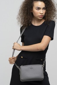 Benetton Gofraj Gri Kadın Çapraz Askılı Çanta BNT857