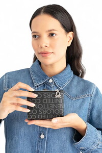  Benetton Monogram Siyah Kadın Portföy & Clutch Çanta BNT1660