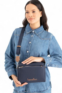 Benetton  Lacivert-Camel Kadın Çapraz Askılı Çanta BNT1651