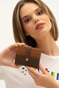 Benetton Monogram Kahve/Taba Kadın Portföy & Clutch Çanta BNT1309