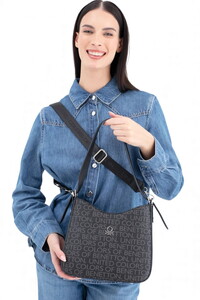  Benetton Monogram Siyah Kadın Omuz Çantası BNT1703