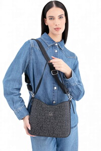 Benetton Monogram Siyah Kadın Omuz Çantası BNT1703