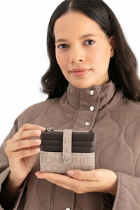 Benetton Monogram Taş-Kahve Kadın Portföy & Clutch Çanta BNT1660