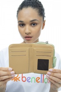  Benetton Monogram Yeşil Kadın Portföy & Clutch Çanta BNT940