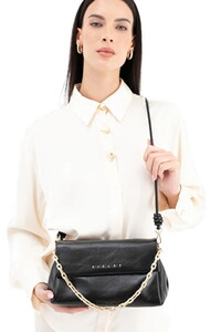 Sisley Logo Detaylı Siyah Kadın Çapraz Askılı Çanta SLY234