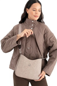 Benetton Monogram Taş-Kahve Kadın Omuz Çantası BNT1703