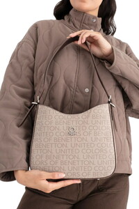  Benetton Monogram Taş-Kahve Kadın Omuz Çantası BNT1703