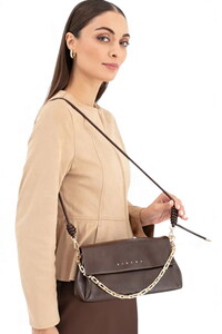Sisley Logo Detaylı Kahve Kadın Çapraz Askılı Çanta SLY234