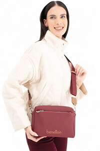 Benetton  Bordo-Camel Kadın Çapraz Askılı Çanta BNT1651