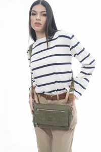  Benetton Monogram Haki Kadın Çapraz Askılı Çanta BNT1114