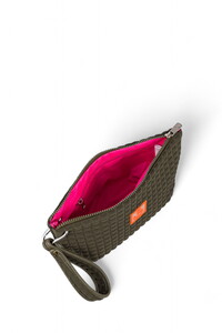 Bilik Deri Scuba Haki Kadın Portföy & Clutch Çanta YELİZ