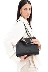 Sisley Logo Detaylı Siyah Kadın Omuz Çantası SLY283
