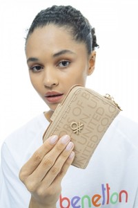 Benetton Monogram Açık Camel Kadın Portföy & Clutch Çanta BNT940