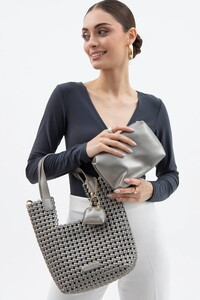  Sisley  Platin Kadın Omuz Çantası SLY221