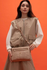 Benetton Monogram Camel Kadın Çapraz Askılı Çanta BNT1377