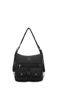 Smart Bags Krinkıl Siyah Kumaş Kadın Omuz Çantası SMB1118