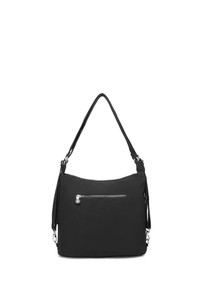  Smart Bags Krinkıl Siyah Kumaş Kadın Omuz Çantası SMB1118