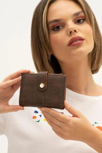 Benetton Monogram Kahve/Taba Kadın Portföy & Clutch Çanta BNT1310