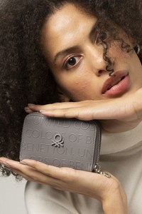 Benetton Gofraj Gri Kadın Portföy & Clutch Çanta BNT844