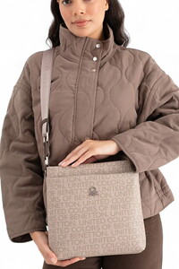  Benetton Monogram Taş-Kahve Kadın Çapraz Askılı Çanta BNT1643