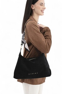  Sisley Nappa Siyah Kadın Omuz Çantası SLY300