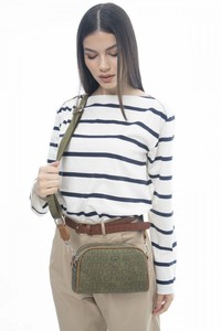 Benetton Monogram Haki Kadın Çapraz Askılı Çanta BNT1108