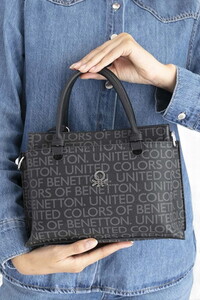  Benetton Monogram Siyah Kadın El Çantası BNT1693