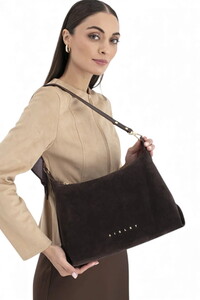  Sisley Nappa Kahve Kadın Omuz Çantası SLY300